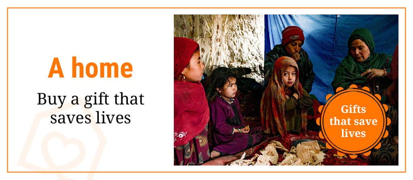 Gifts that save lives: A home. Buy a gift that saves lives.