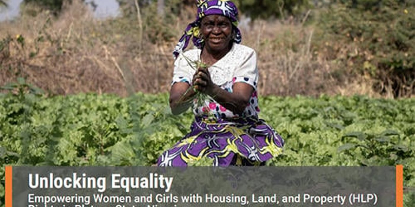 Front page of the advocacy note "Unlocking equality - Empowering women and girls with housing, land and property (HLP) rights in Plateau State, Nigeria".