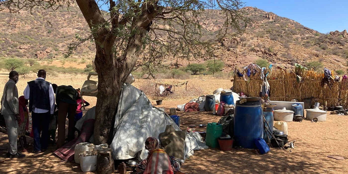 People forced to flee in Sudan. 