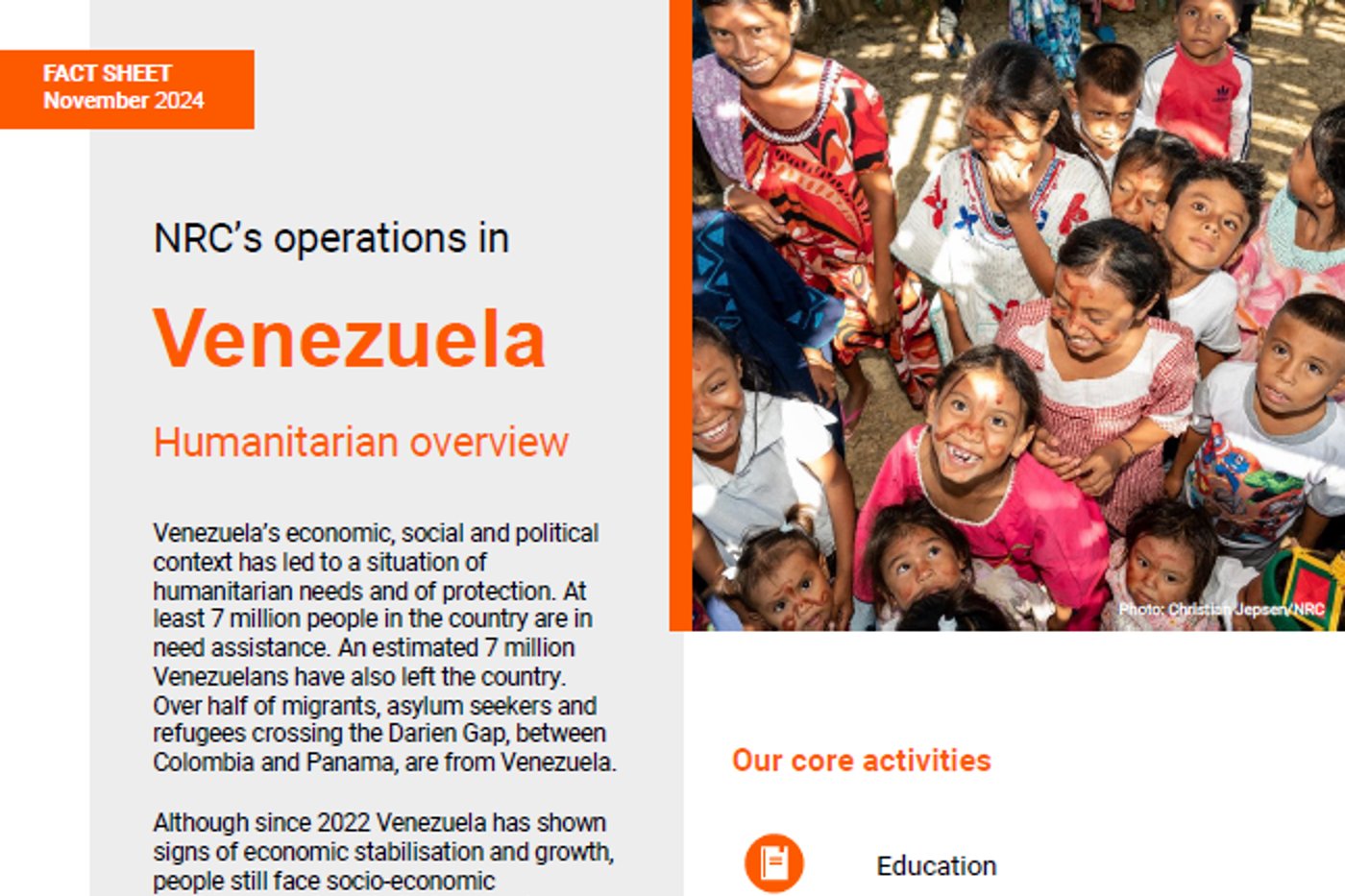 Fact sheet: NRC in Venezuela 2024