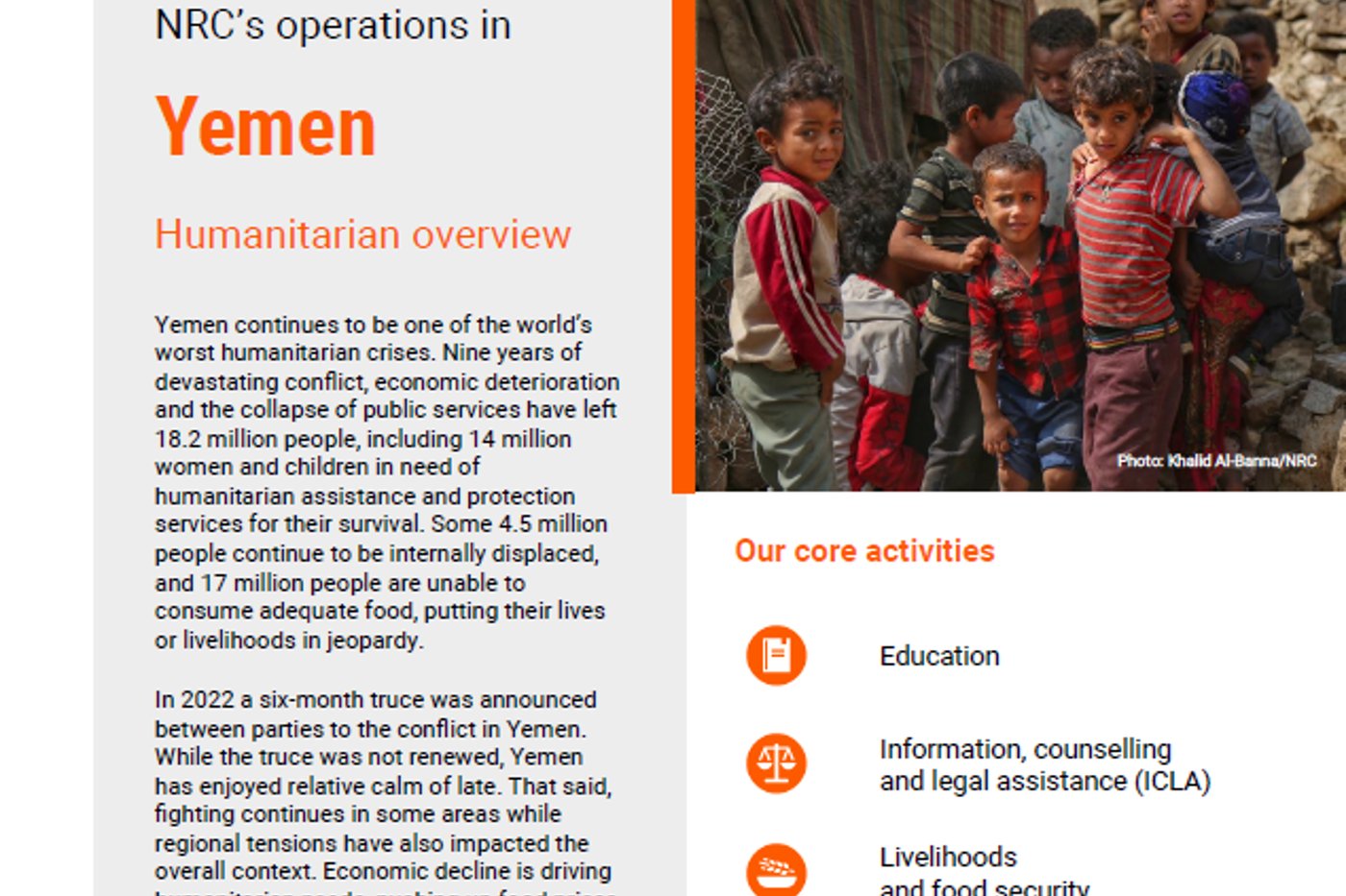 Fact sheet: NRC in Yemen 2024