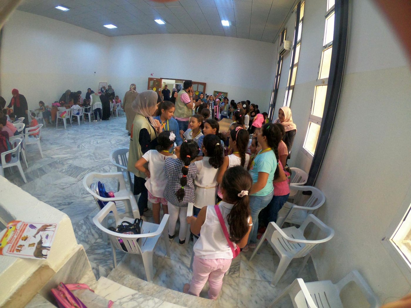 Sami's class mates and NRC staff at the summer school in Tripoli.
Photo: NRC