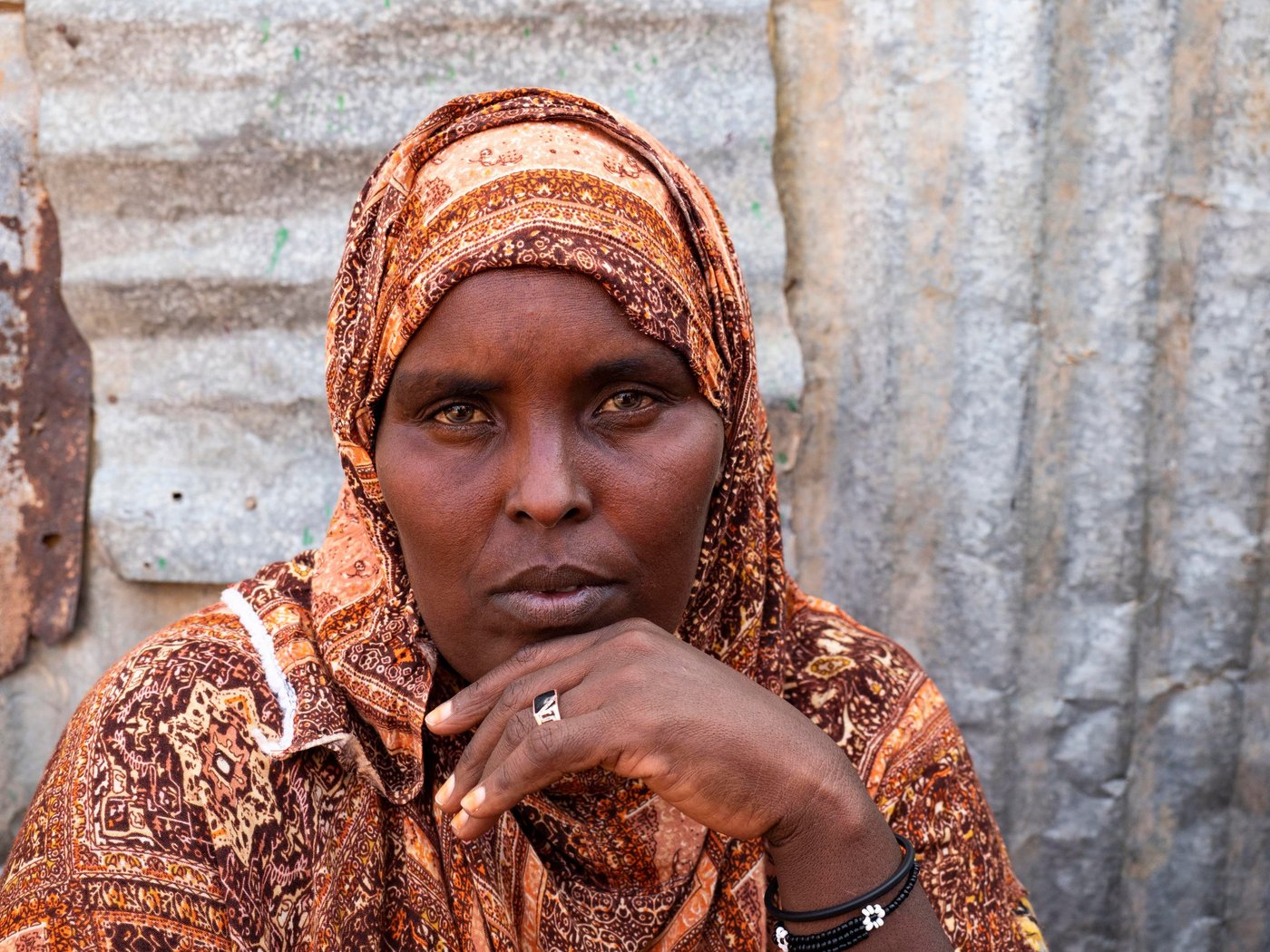 Farhiyo Iishaar Omar fears her daughter was attacked by lions. 
Photo: Ingrid Prestetun/NRC