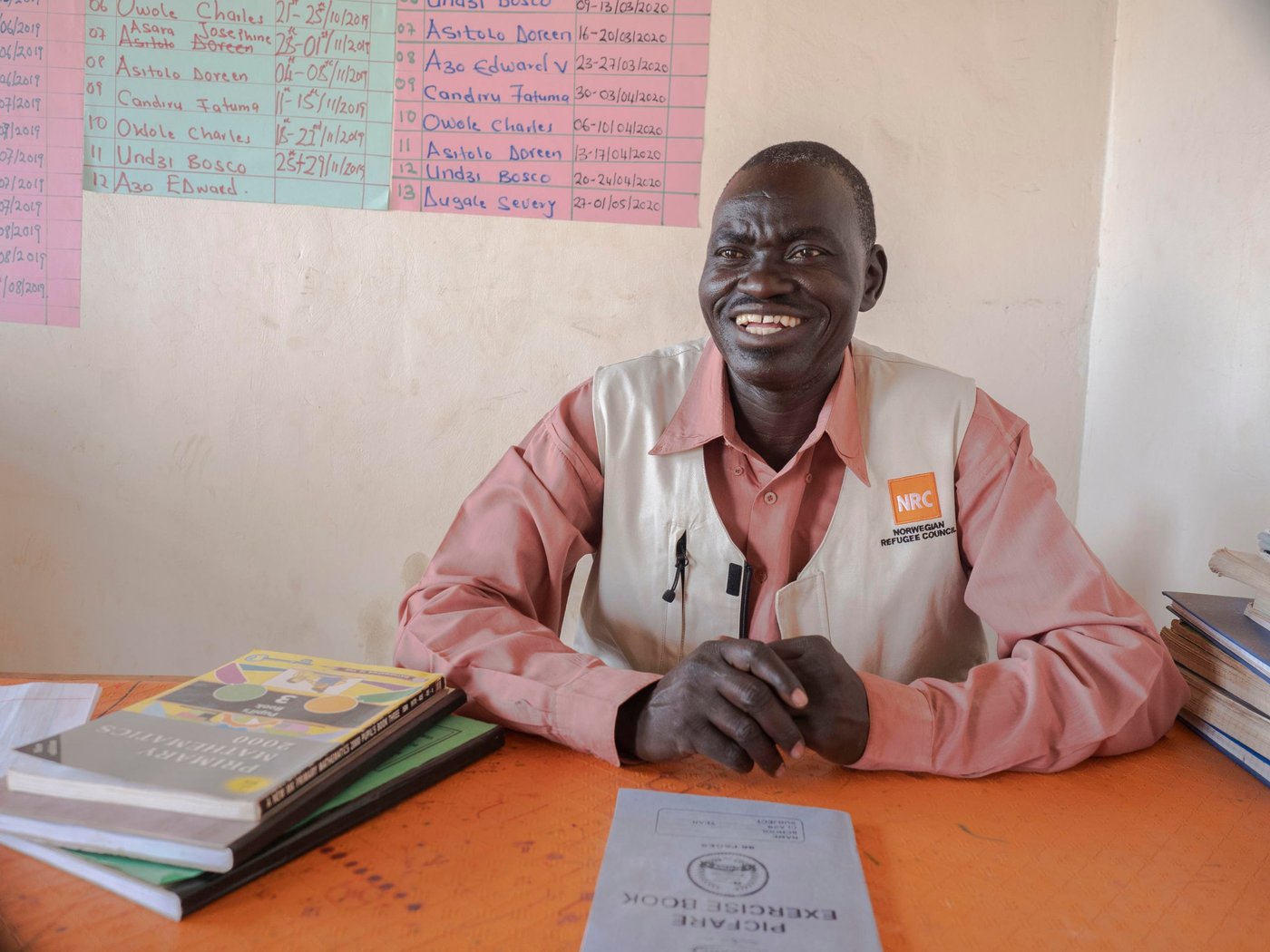 Fled from South-Sudan in 2016. He lives in Uganda with his wife and 7 children. He started as a teacher in 2005 in South-Sudan. 

Location: Youth Center in Nyumanzi Settelment, Adjumani, Uganda 
Photo: Ingrid Prestetun/NRC