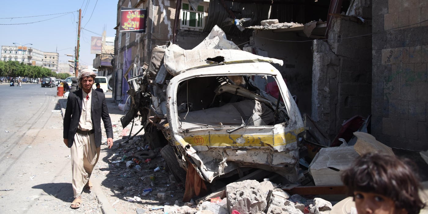 Civilian houses destroyed by air strikes in Sana'a.
Photo: Karl Schembri/NRC