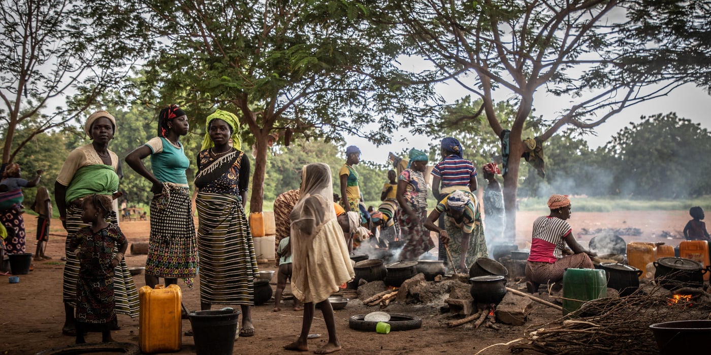 On 7 July, men armed with Kalashnikovs burst into the village of Nogo. The attack lasted 60 minutes, mainly targeting an outpost of a self-defence group, the VDP. At least 7 civilians, including 2 women and a baby, were killed in the shootout. The assailants took advantage of the situation to steal pharmaceutical products, two health workers' motorbikes and livestock belonging to the civilians. 

The entire population of the village fled to Ouahigouya and took refuge in an unoccupied school during the school holidays. More than 500 people are living crammed into classrooms while waiting to receive shelter and adequate aid. However, the aid received is far from sufficient. The displaced report receiving a bag of millet on arrival, then nothing. They survive thanks to the help of the local population. Some are tempted to return home to collect their cereal stock despite the presence of armed groups.

"We fled to come here but there is no food. We are thinking of going home, but we are very afraid of being killed, so we are staying for now. If we get help here, we can stay, it will be better," says Rouamba, a mother from Nogo village.

Date: 25 August 2021
Location: Ouahigouya, North province, Burkina Faso
Photo: Tom Peyre-Costa /NRC