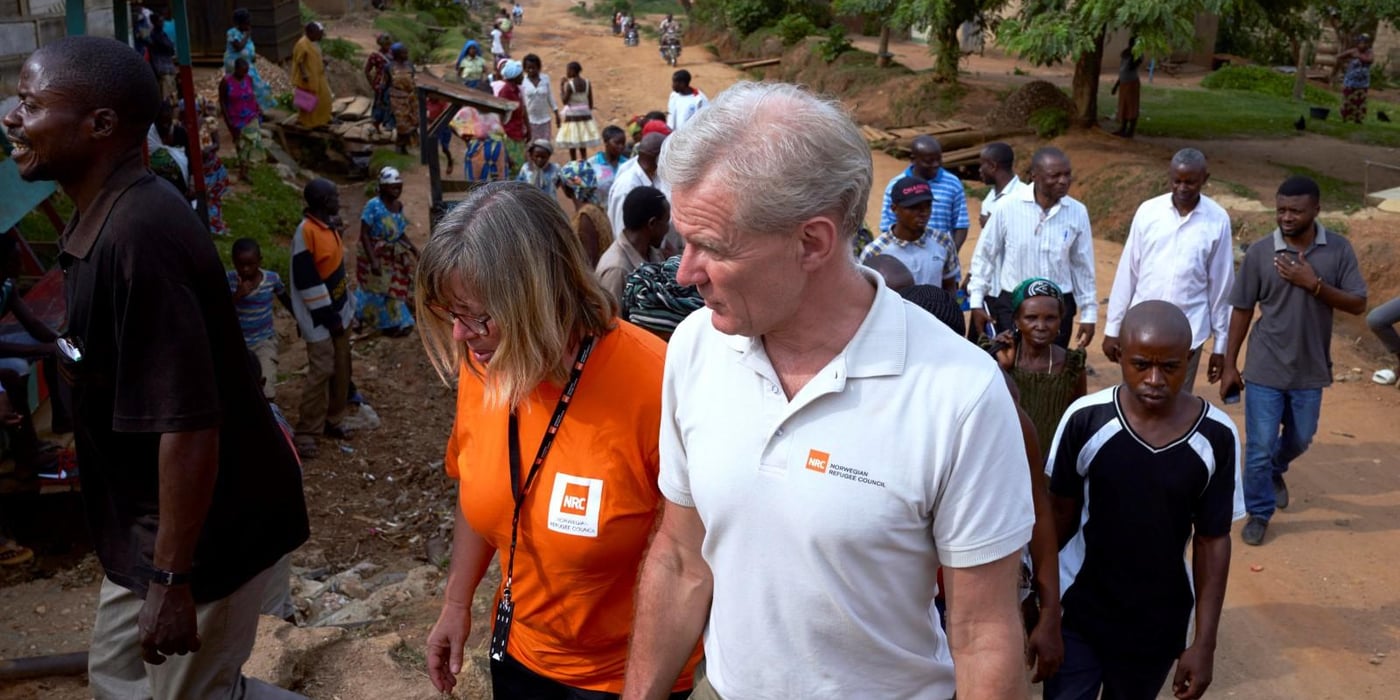 Jan Egeland and Ulrika Blom, Country Director NRC DRC in Beni, North Kivu. 

Only two months into 2018, and North Kivu province is returning as a hotspot in the crisis. A resurgence of inter-communal fighting and violent clashes between armed groups caused a dangerous spike in displacement in 2017. Some 1.2 million people are now displaced in the province – the highest number in any area in the country.

“Despite the resurgence of violence in North Kivu, critical funding is being pulled out of the province and into other areas, deemed by the UN as higher priority. Aid agencies are forced to juggle dwindling resources. It’s a life-threatening lottery on who wins and who loses – with lethal stakes. Areas that lose face sickness, disease and ultimately death,” said Egeland.

“The priority for DRC is a massive scale-up of funding and of aid workers in conflict areas, including North Kivu. Otherwise, the humanitarian community won’t be able to cope and will face certain calamity. We are already overwhelmed by what feels like a continent of crises, and we as humanitarians are so few and with no means to help.
