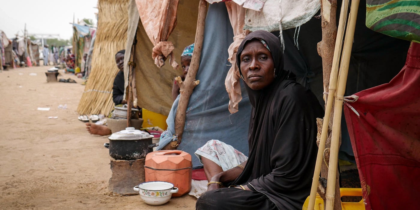 Portrait of a displaced woman at one of the unformal sites hosting displaced families in Maiduguri, Northeast Nigeria. Credit: Hajer Naili