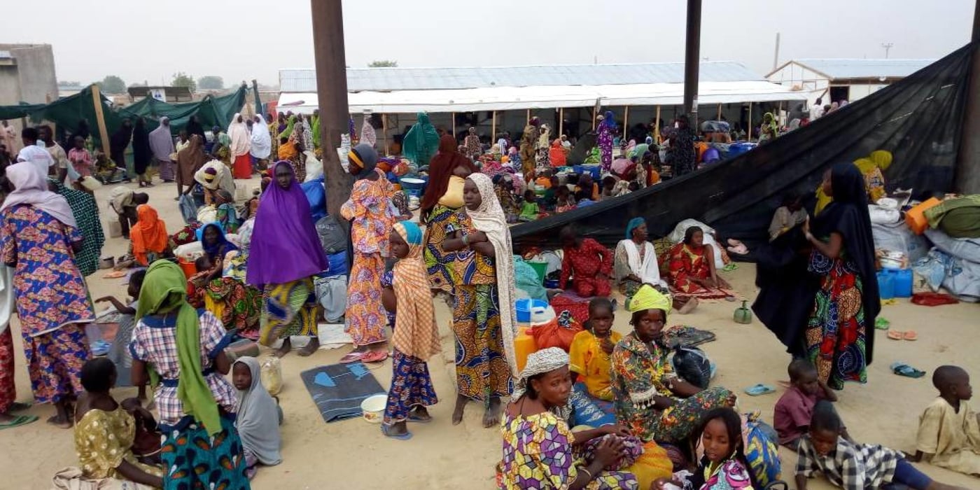 Thousands of internally displaced women and children spend over two weeks at the transition camp in Dikwa waiting to be screened by the military before being allowed into the town.