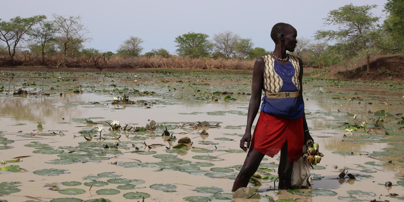 Kugar go to the nearest river to look for water lilies for food and when the river dries up, there will be no water lilies. She could also go to the forest and pick some wild fruits and fire wood for cooking food. In the forest, she is afraid of wild animals and being raped.

Photo: Ingrid Prestetun/NRC