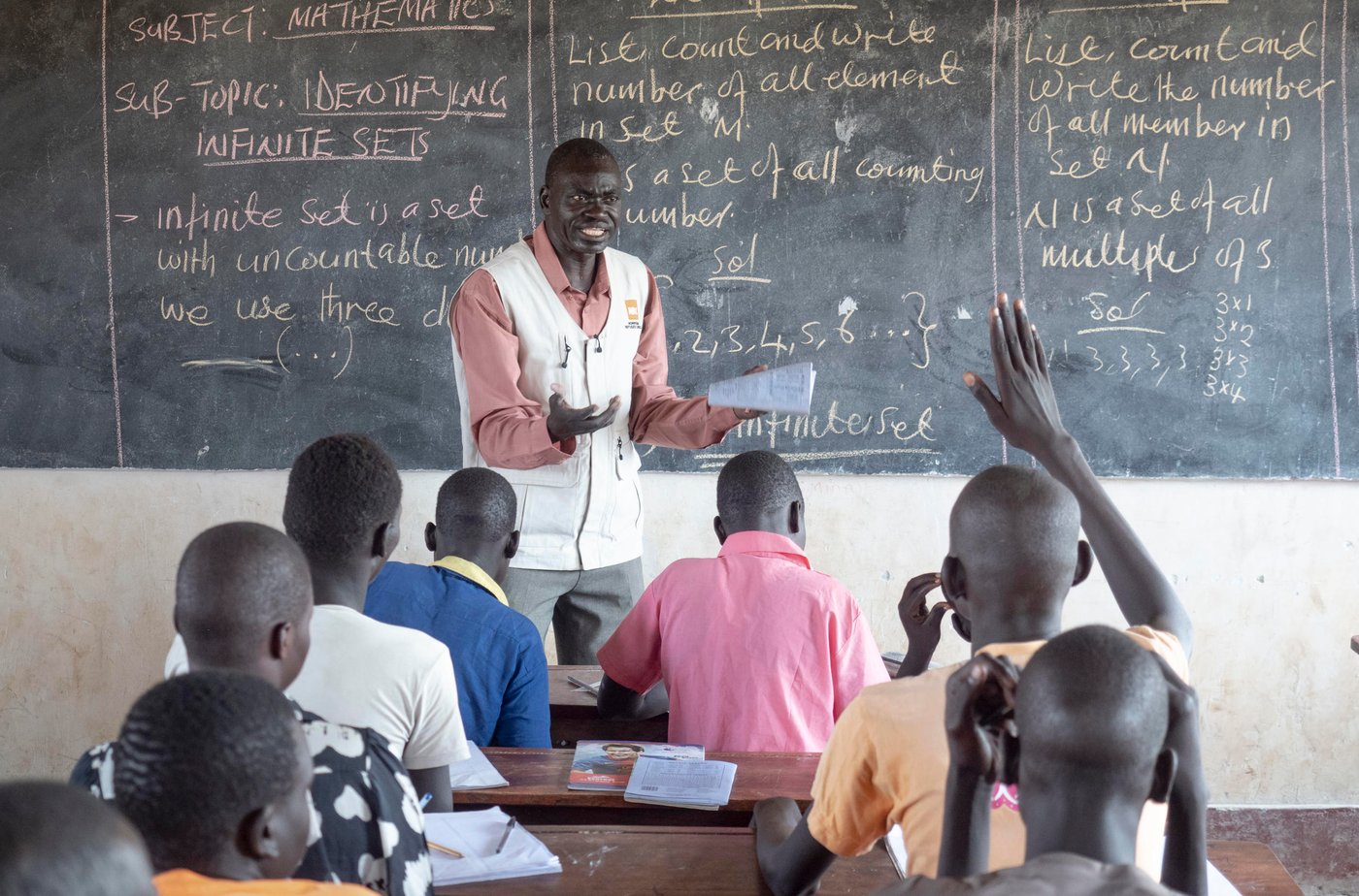 Teaching a class for his students
Location: Youth Center in Nyumanzi Settelment, Adjumani, Uganda
Photo: Ingrid Prestetun/NRC