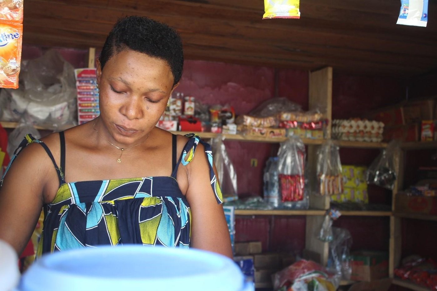 Anna, in her shop in Tombel.