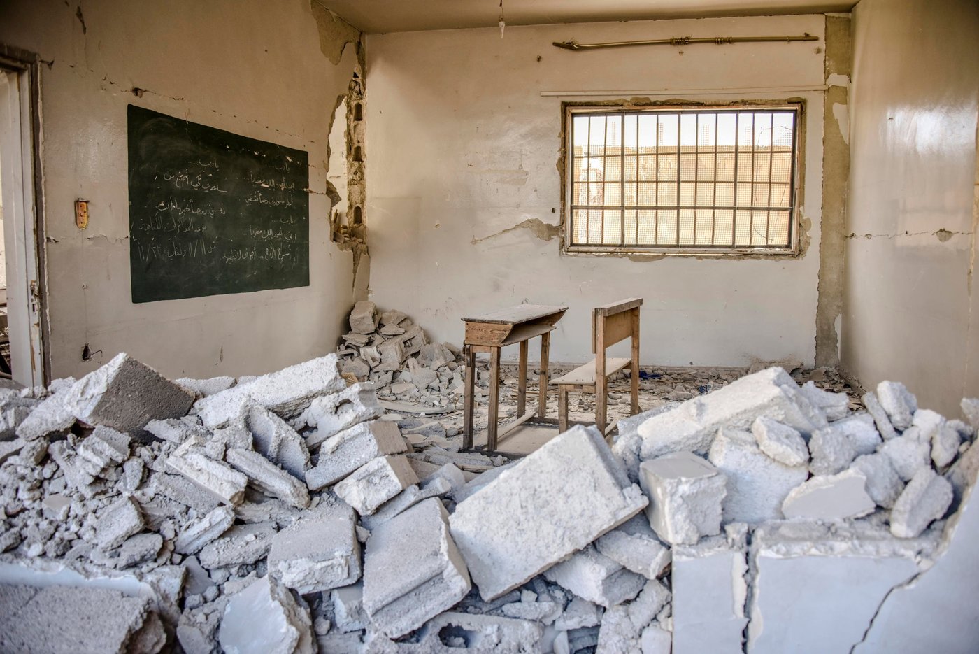 Destroyed classroom