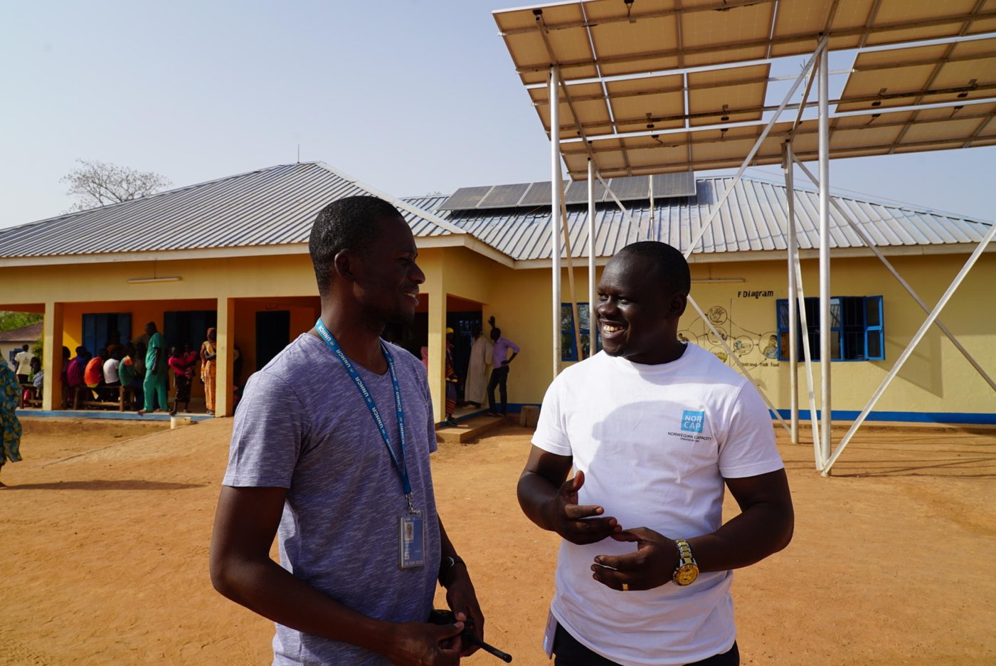 Energy expert Emmanuel Biririza is discussing the solar installations in Ajoung Thok with UNHCR staff.
The solar panels were installed in 2018 to supply the health centre with electricity. Only one year later, the installations are not working properly and they only have lighting for one hour in the evening. There is no technical capacity to follow up on this.
In the maternity house, the doctor has to use a torch when delivering babies at night, and the lack of electricity means that they cannot use the incubator for premature babies. Having a stable and sustainable electricity source can save lives!
