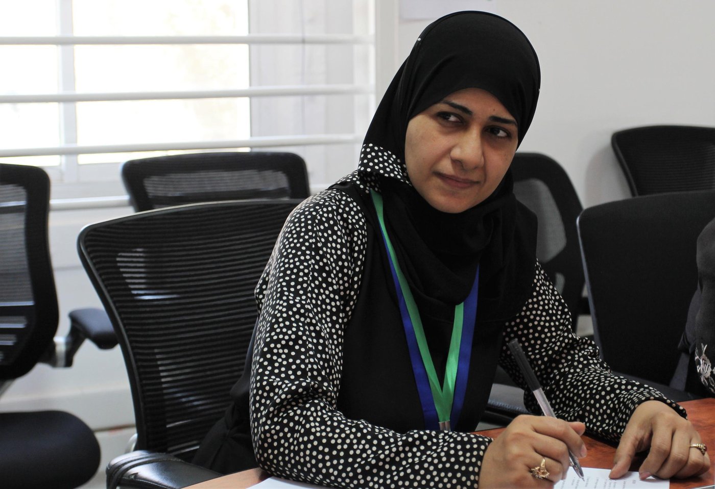 Layla Lutf from the Sam Ban Noah Organisation in Sana'a, Yemen is working with GenCap expert Deborah Clifton on promoting gender issues in the country. (Photo: Alvhild Strømme/NRC)