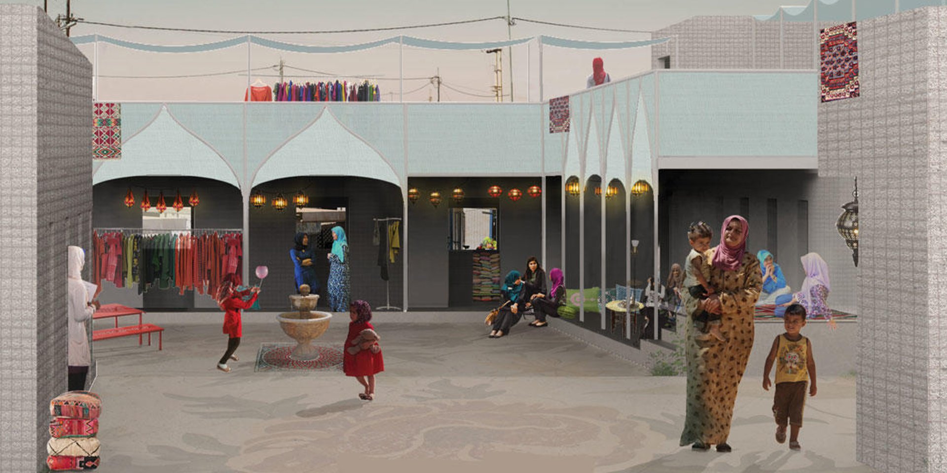 A presentation of the winning design, the Women's Bazaar, by the architecture students at the Oslo School of Architecture and Design. (Ill: Maria Årtun and Nicole Lilly Gros/AHO)