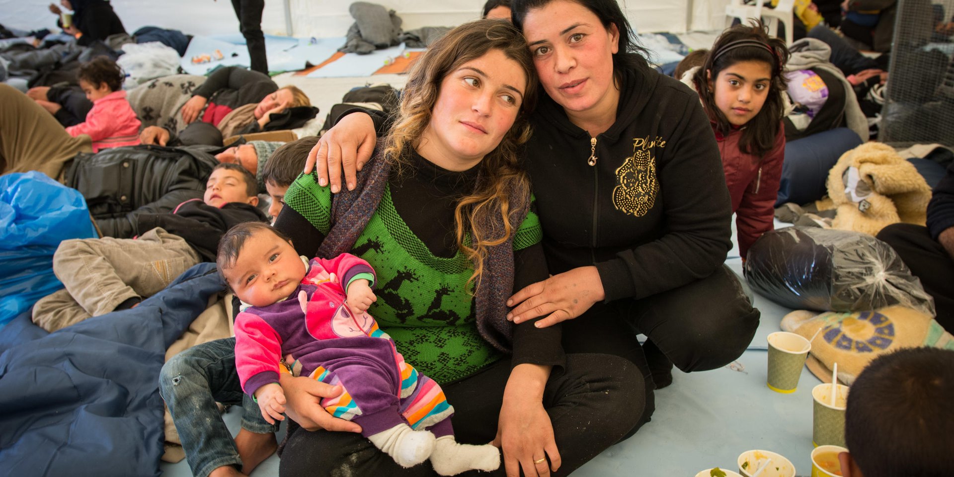 Dalia and Ilmas (2 months) have fled from Al-Hasakah in Syria, through Turkey and arrived Chios island in Greece. NRC distributed diapers and other necessities for the baby at the port, while the family was waiting for a chance to register and continue their journey. Photo: Tiril Skarstein, NRC
Quotes:
It was a difficult journey, and I was very afraid for my child. But we had no other alternative than to flee. We´re going to Germany. All our clothes got wet on our way across the sea from Turkey to Greece.