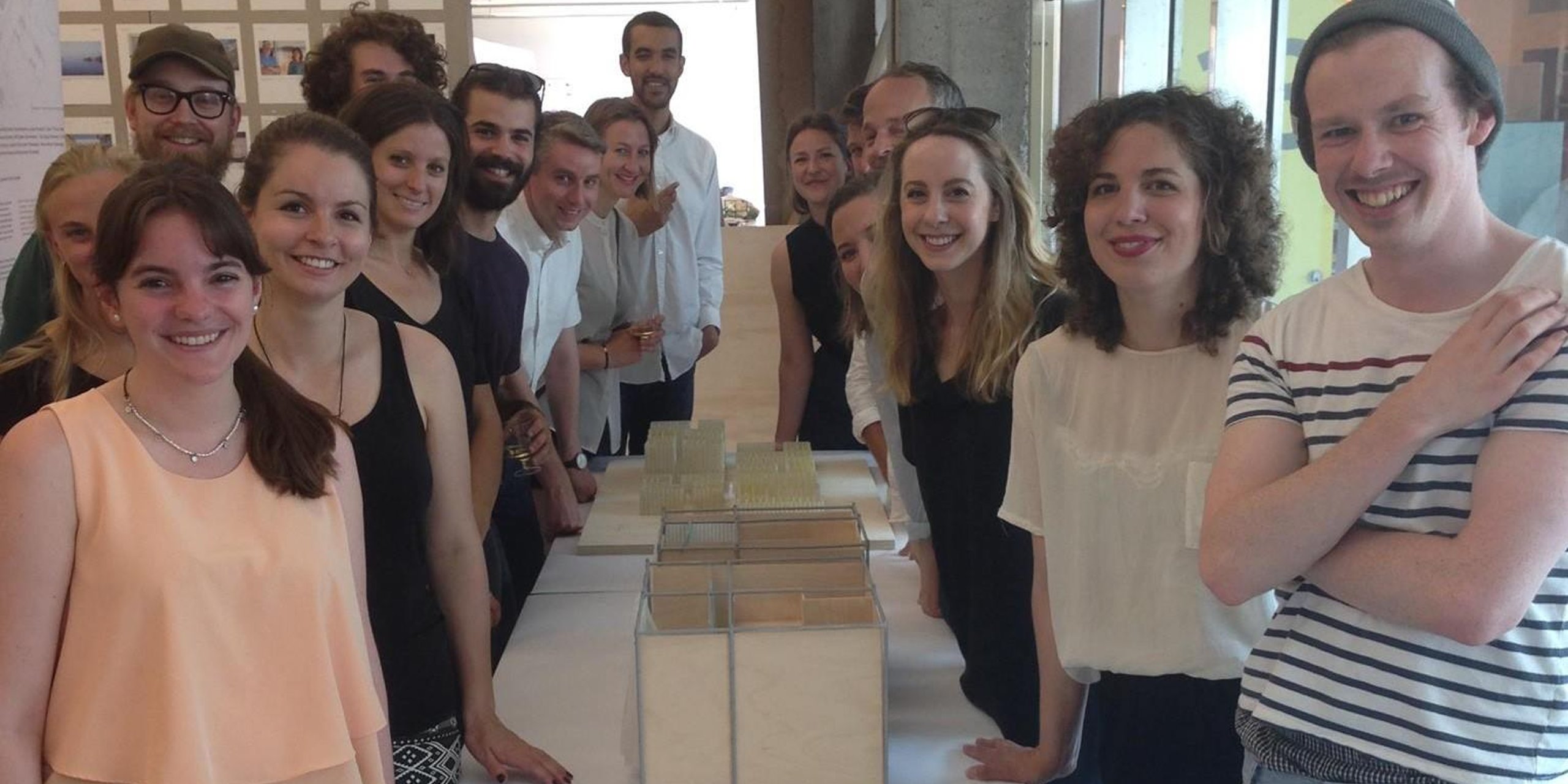 Students at Tone Selmer-Olsen and Håvard Breivik's In Transit-course at the Oslo School of Architecture and Design with some of the models they made for improved refugee/IDP camps. (Photo: NORCAP/Ida Sem Fossvik)