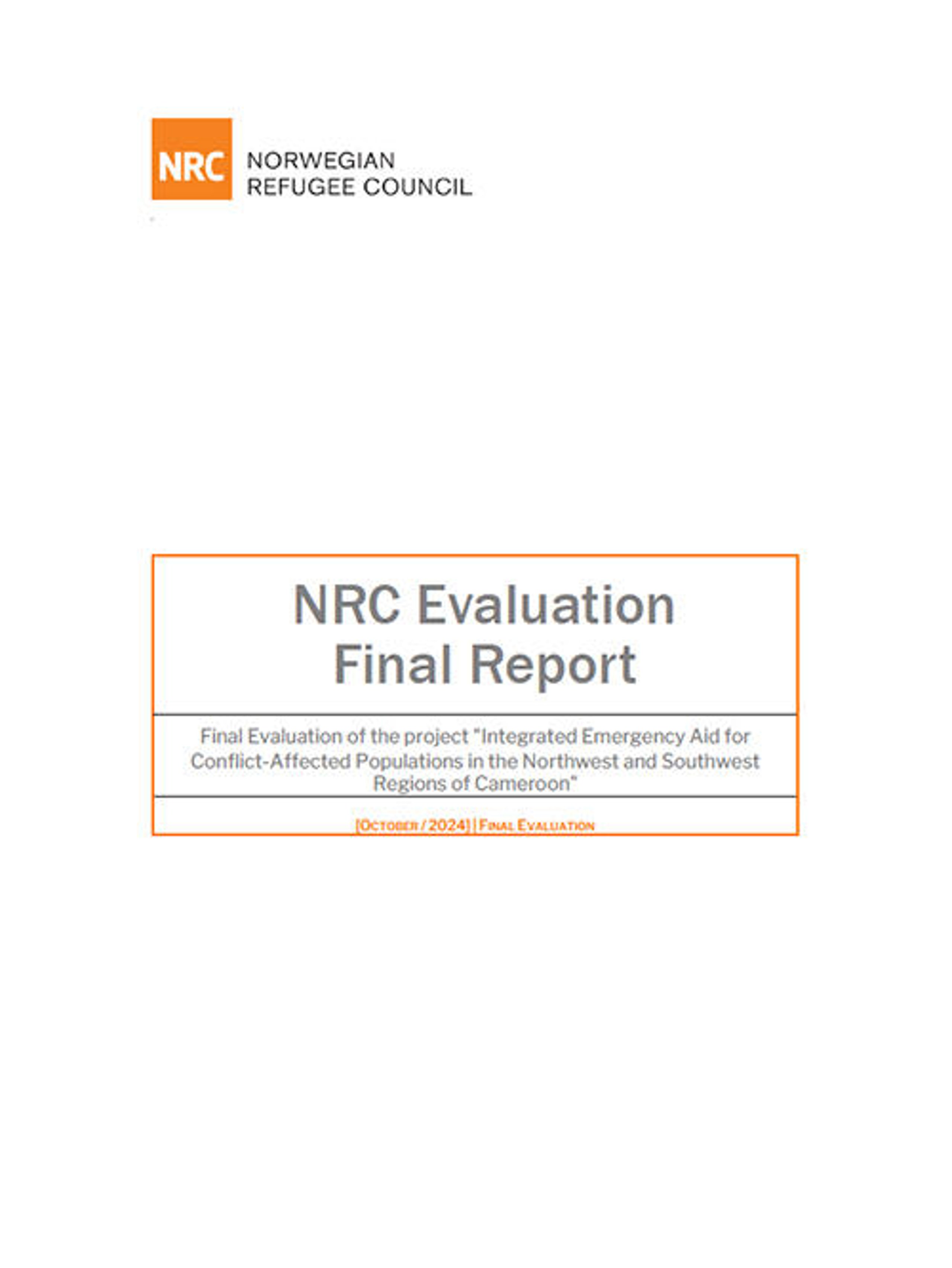 Final evaluation of the project "Integrated Emergency Aid for Conflict ...