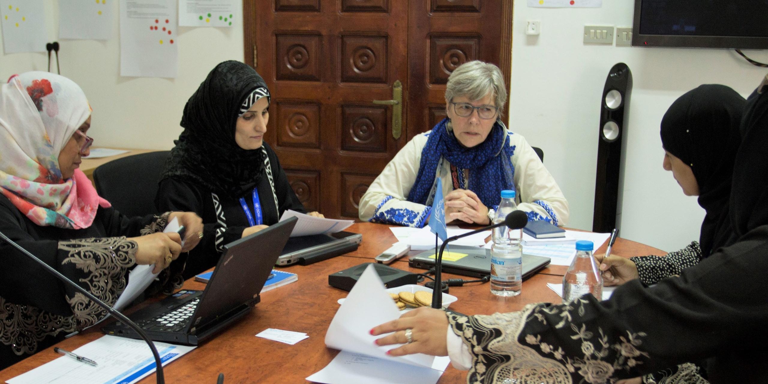From left: Amal Zakir (Oxfam), Saba Gawbah (OCHA), Deborah Clifton (GenCap/OCHA) and Layla Lutf (Sam Ban Noah Organisation). (Photo: Alvhild Strømme/NRC)