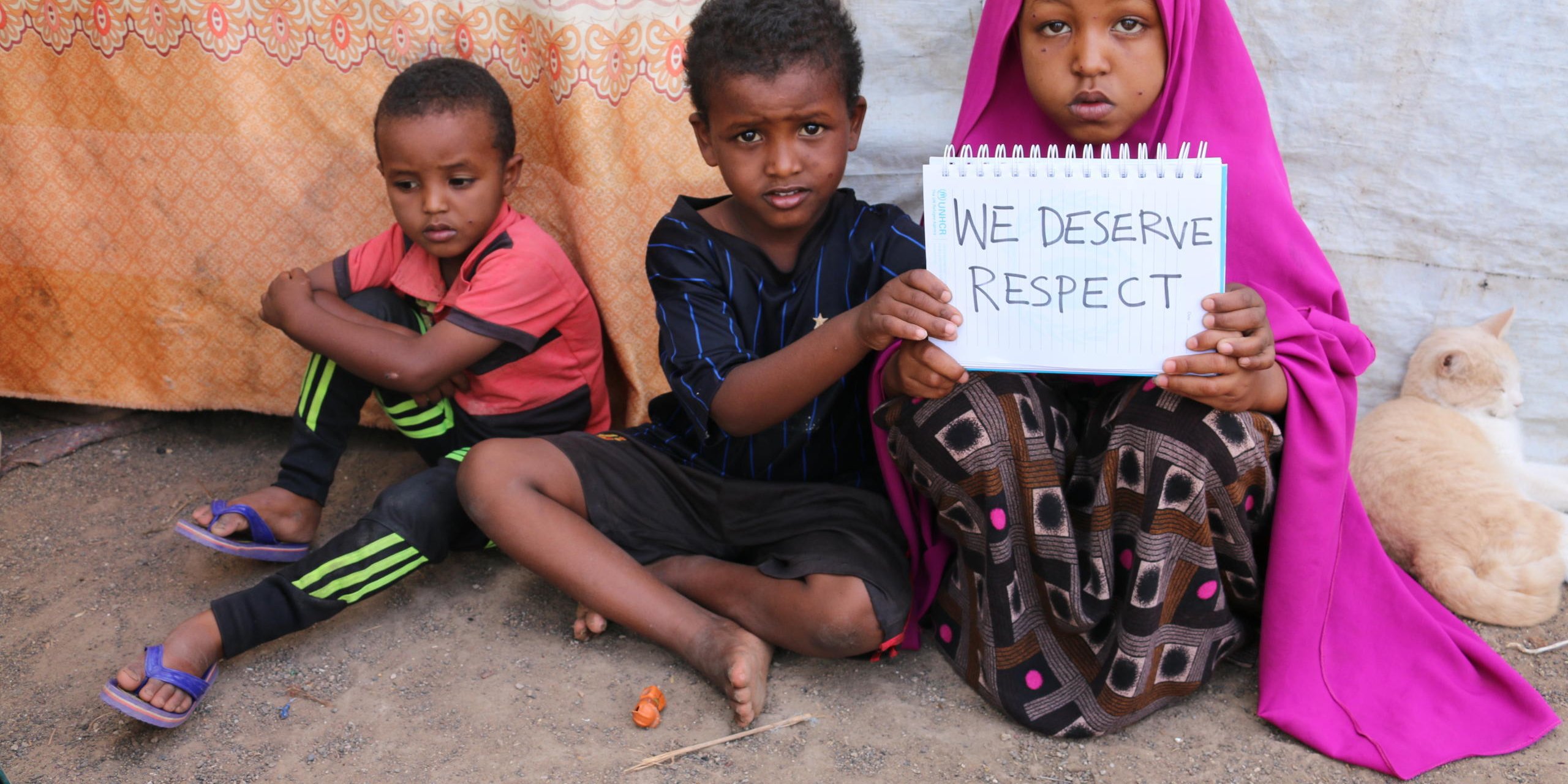The children of Mohamed Ahmed: Ahmed, Omar and Sarun. Photo: NRC/Nashon Tado
