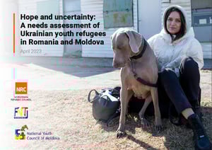 Front page of the report "Hope and uncertainty: A needs assessment of Ukrainian youth refugees in Romania and Moldova".