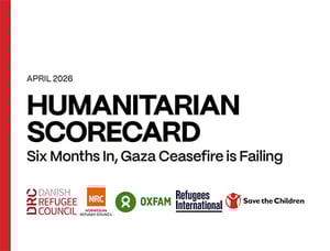 Front page of "HUMANITARIAN SCORECARD: Six Months In, Gaza Ceasefire is Failing"