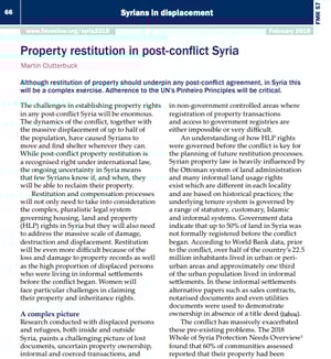 Property Restitution in Post-Conflict Syria