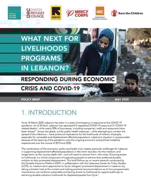 Policy brief: What next for livelihoods programmes in Lebanon? Responding during economic crisis and Covid-19.