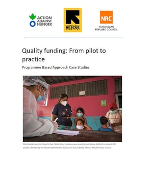 Front page of the report "Quality funding: From pilot to practice"