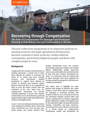 Front page of the report "Recovering through compensation".