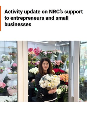 Front page of "Activity update on NRC’s support to entrepreneurs and small businesses".