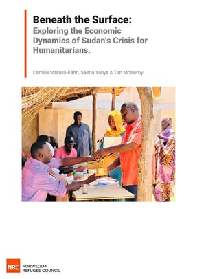 Front page of the report "Beneath the surface: Exploring the economic dynamics of Sudan's crisis for humanitarians".