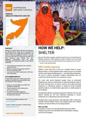 Front page of "How we support: Shelter"