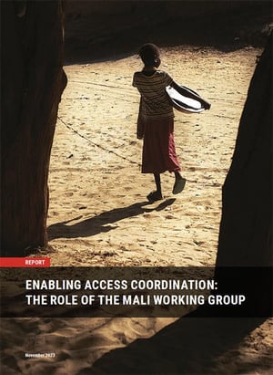 Front page of the report "Enabling access coordination: The role of the Mali working group".