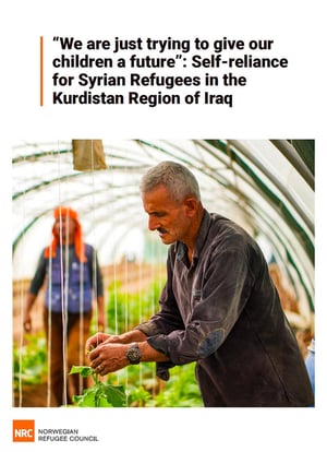 Front page of the report "Self-reliance for Syrian refugees in the Kurdistan Region of Iraq"