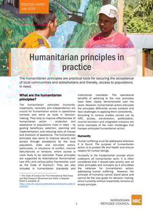 Humanitarian principles in practice