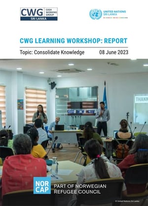 Front page of the report "Cash working group learning workshop".