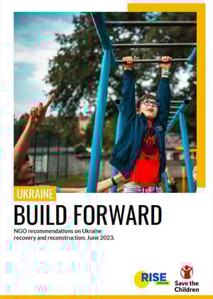 Front page of the report "Build forward: NGO recommendations on Ukraine recovery and reconstruction".