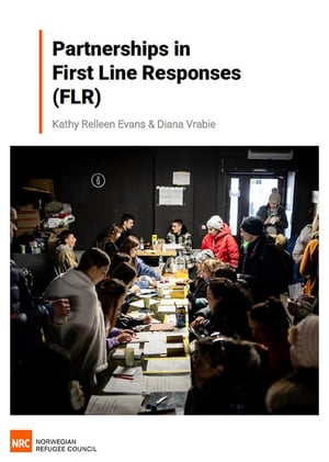 Front page of the report "Partnerships in first line responses."