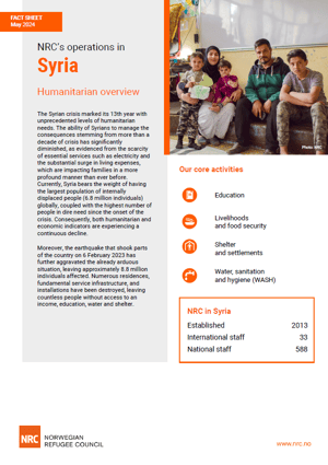 Fact sheet: NRC in Syria 2024