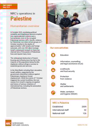 Fact sheet: NRC in Palestine 2024