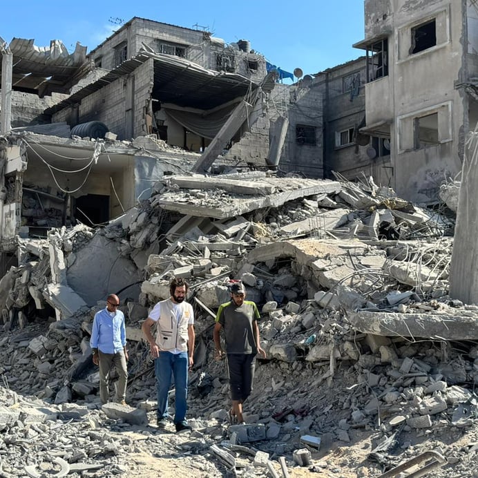 – Förstörelsen i de norra och östra delarna av Gaza stad är enorm, rapporterar Maher Alabed, senior samordnare för NRC:s skyddsinsatser. Foto: Maher Alabed/NRC