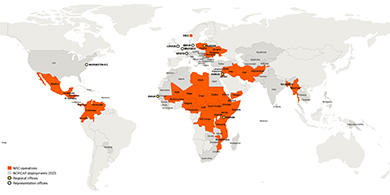 Map showing the countries we work in.