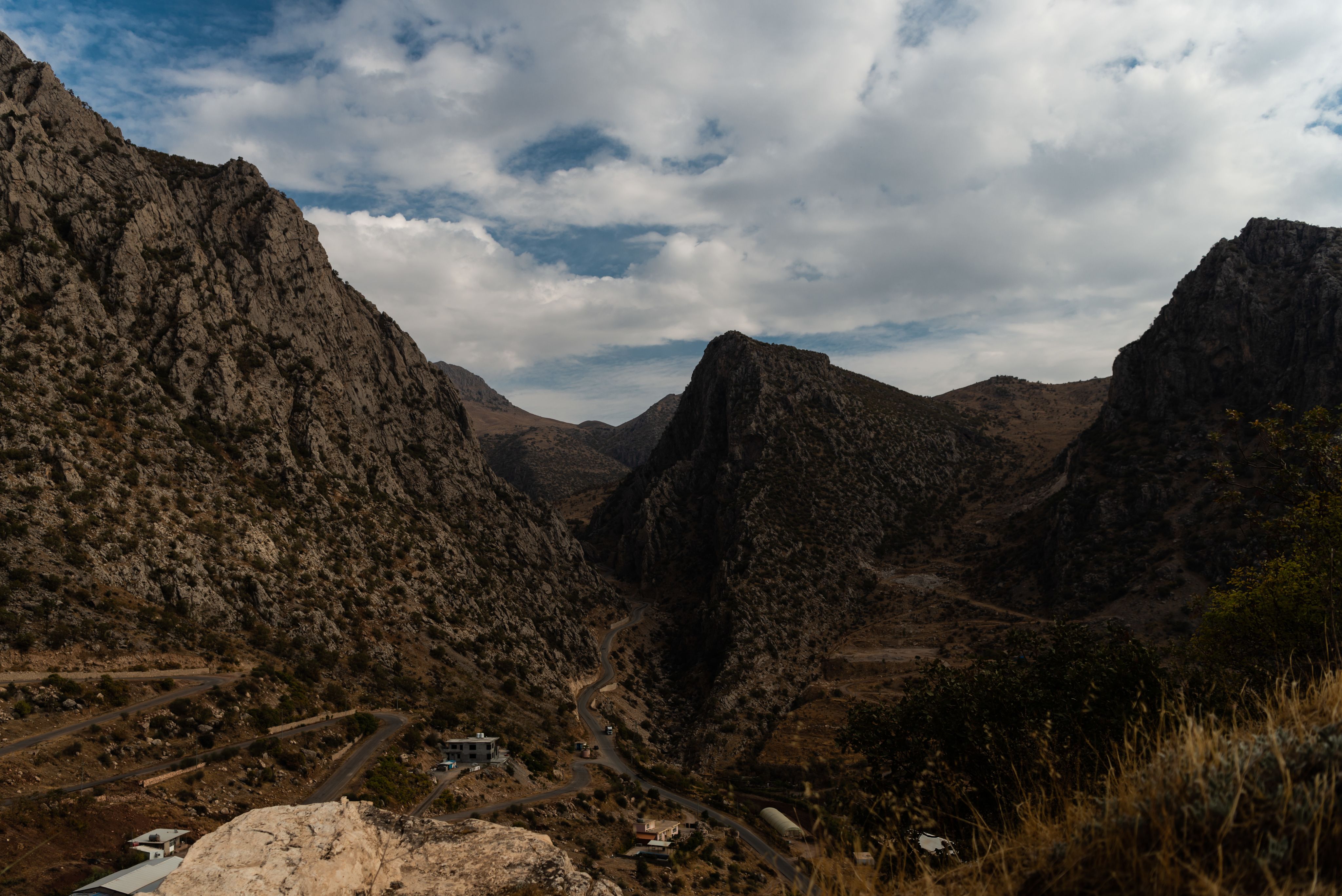Mountainous valley.