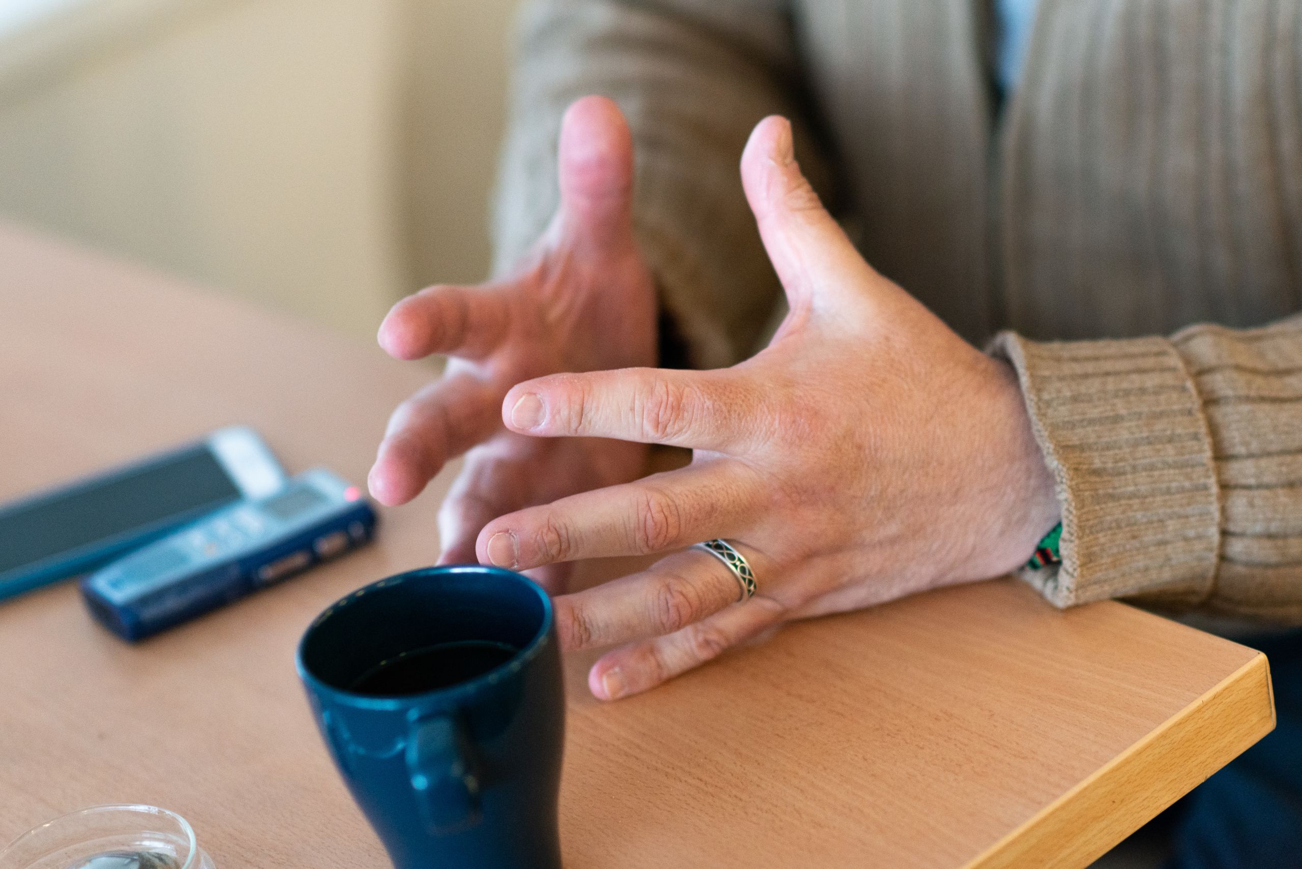 Alfredo's hands.