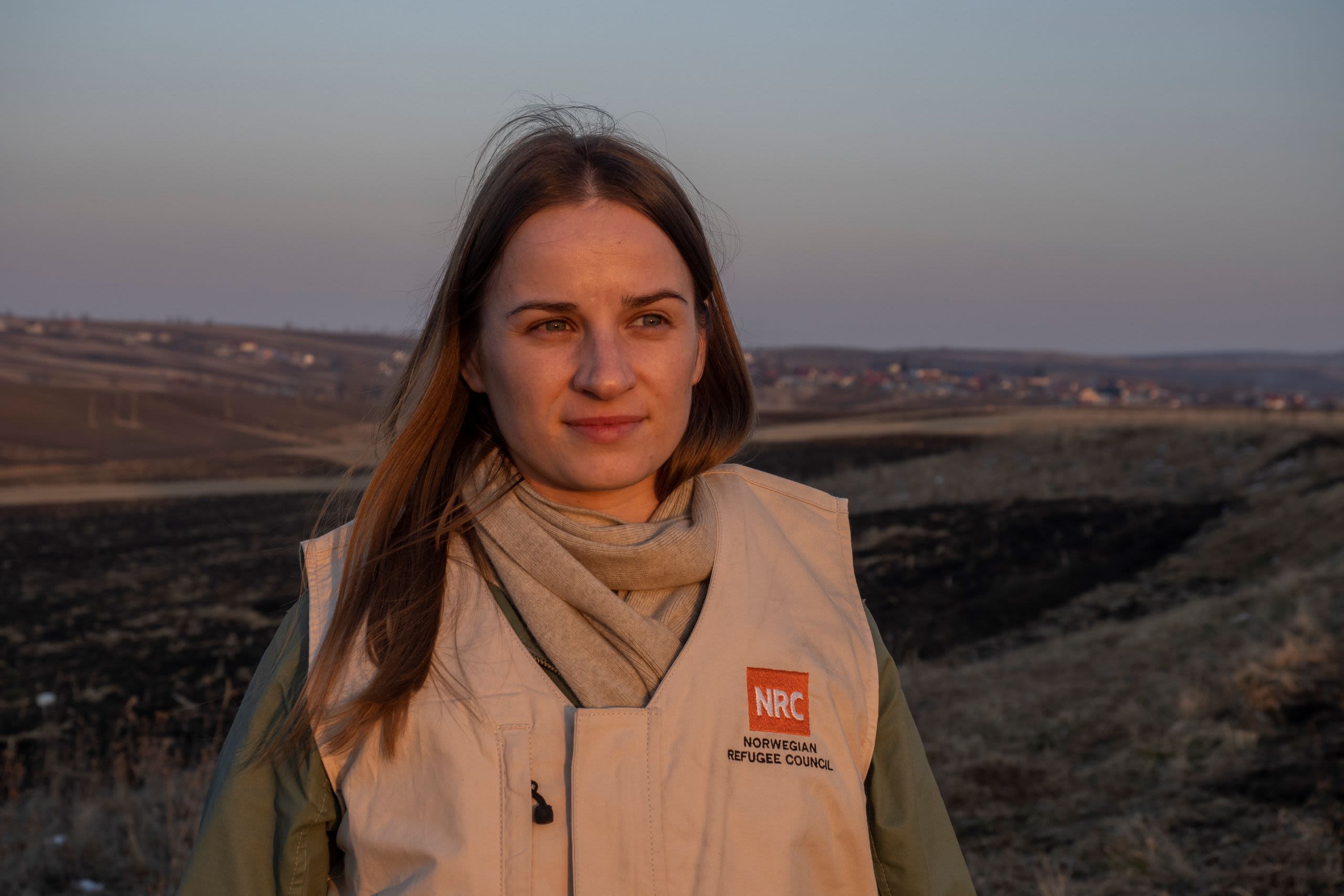 A woman looking at the camera.