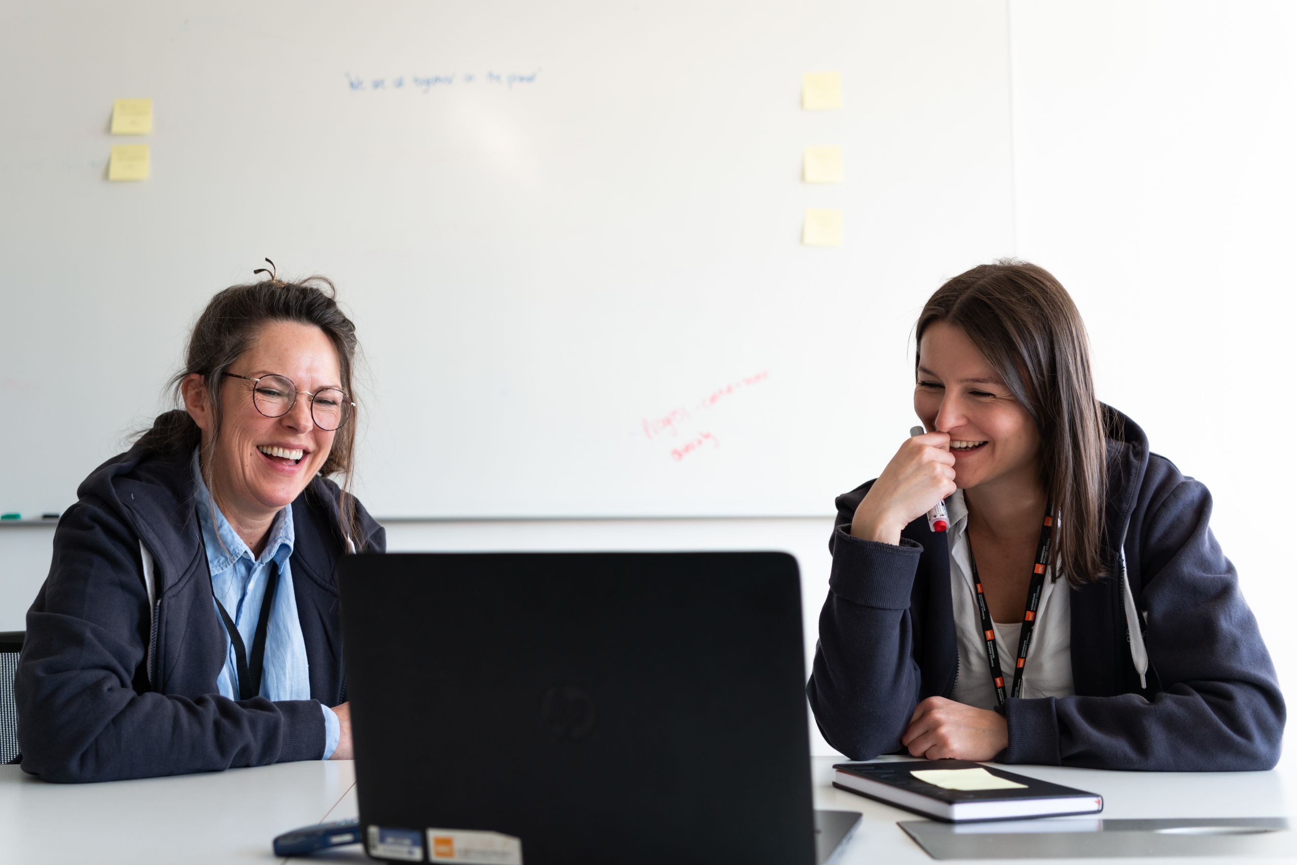 Kristine Grønhaug and Rebecca Crombleholme doing an interview over Zoom