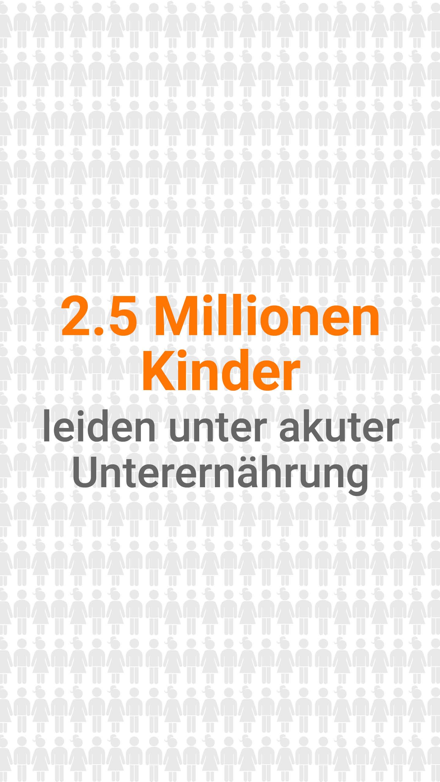 2.5 Millionen Kinder leiden unter akuter Unterernährung