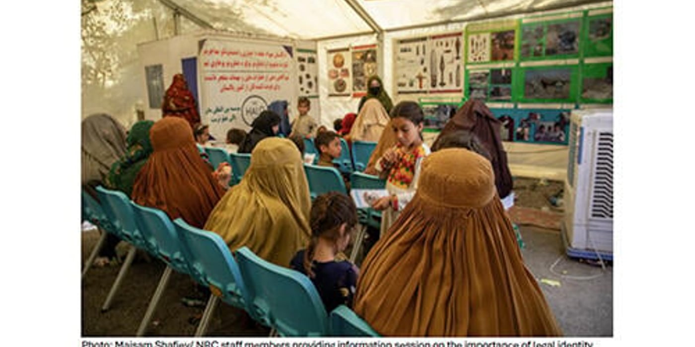 Front page of the briefing note "Tackling the Tazkira (National ID) Documentation Gap Among Afghan Returnees".